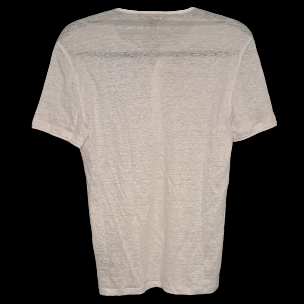 JOHN VARVATOS ◇ Bleeker Henley ◇ 100% Linen, Cream, Short Sleeve ◇ Size XS ◇ NWT - Picture 6 of 11